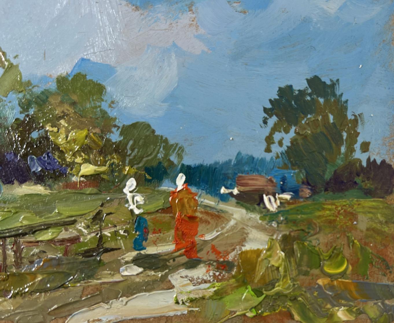 Vibrant impressionist oil painting Past the outer houses by Yuriy Suprunchuk