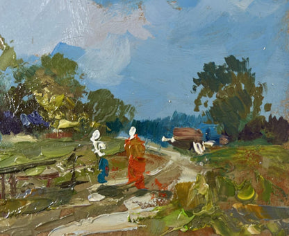 Vibrant impressionist oil painting Past the outer houses by Yuriy Suprunchuk