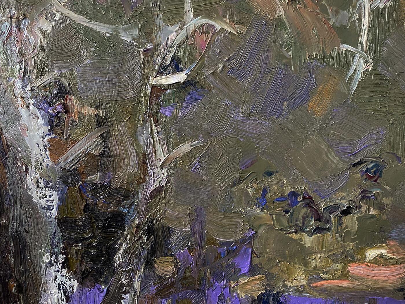 Oil painting Deep Silence by Oleksiy Ivanyuk in earth tones