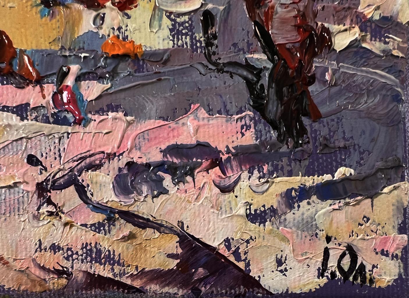 Abstract expressionist oil painting Heat in the old town by Oleksiy Ivanyuk