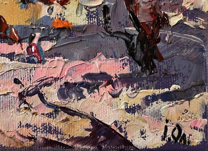 Abstract expressionist oil painting Heat in the old town by Oleksiy Ivanyuk