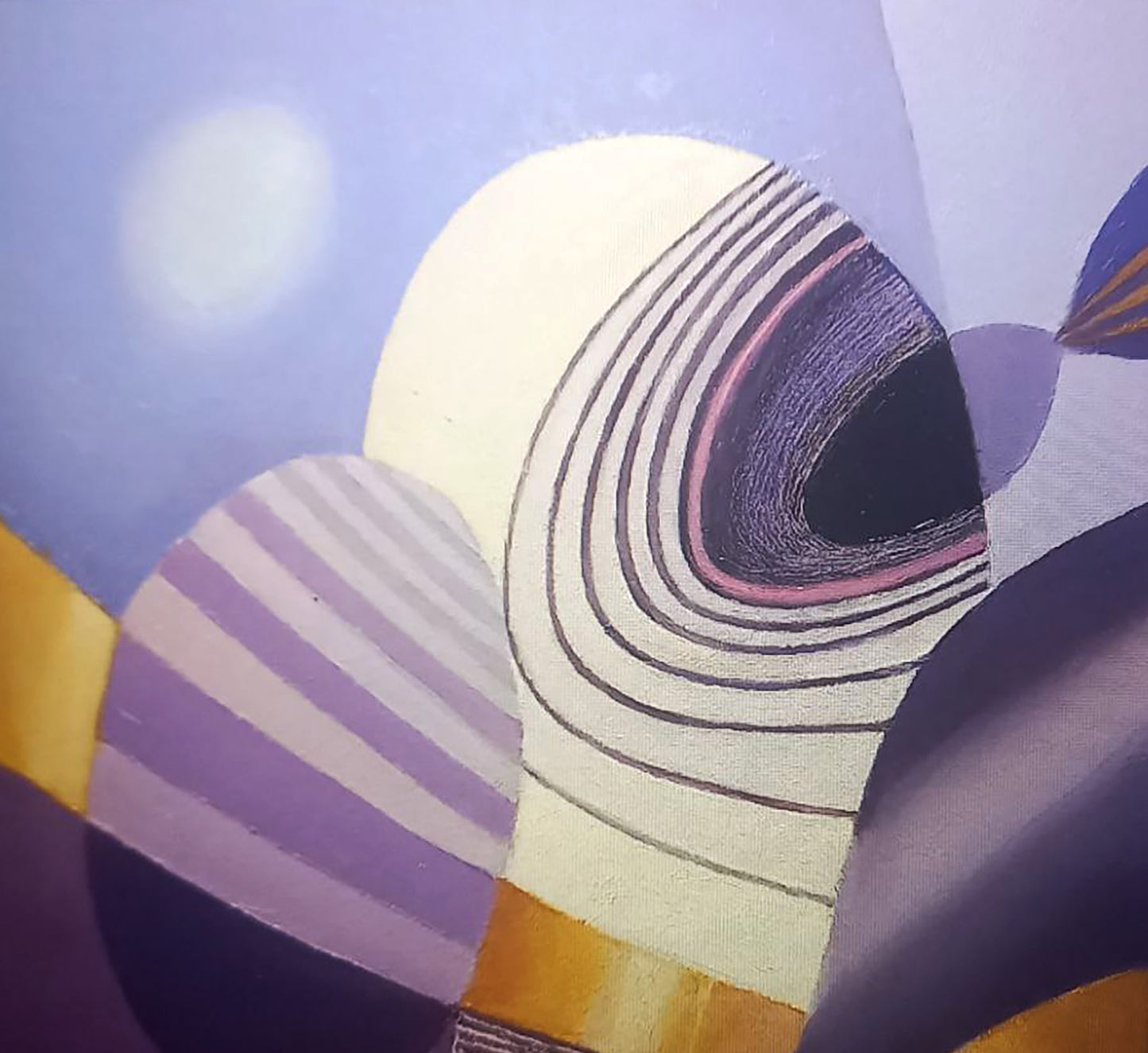 Oil painting Playing with shapes by Alexander Strashevich: abstract purple concentric circles