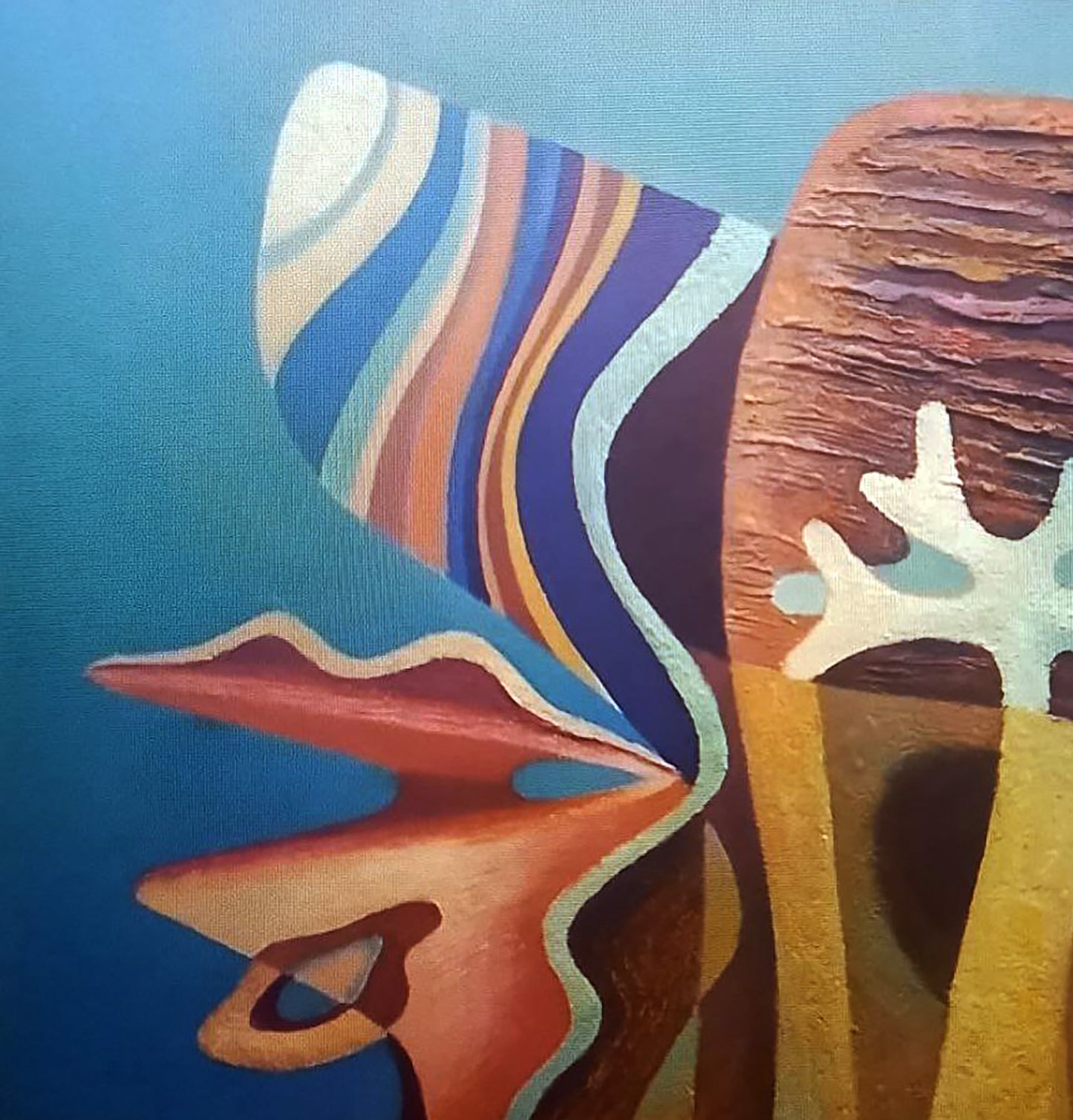 Oil painting Yellow corals by Alexander Strashevich with bold stripes