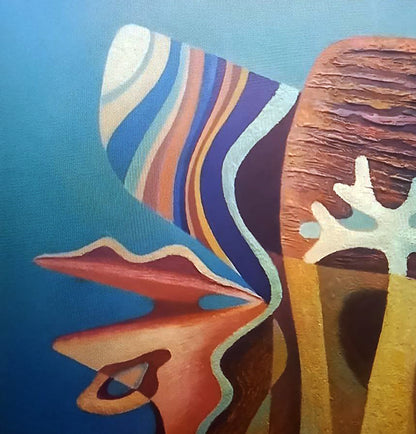 Oil painting Yellow corals by Alexander Strashevich with bold stripes