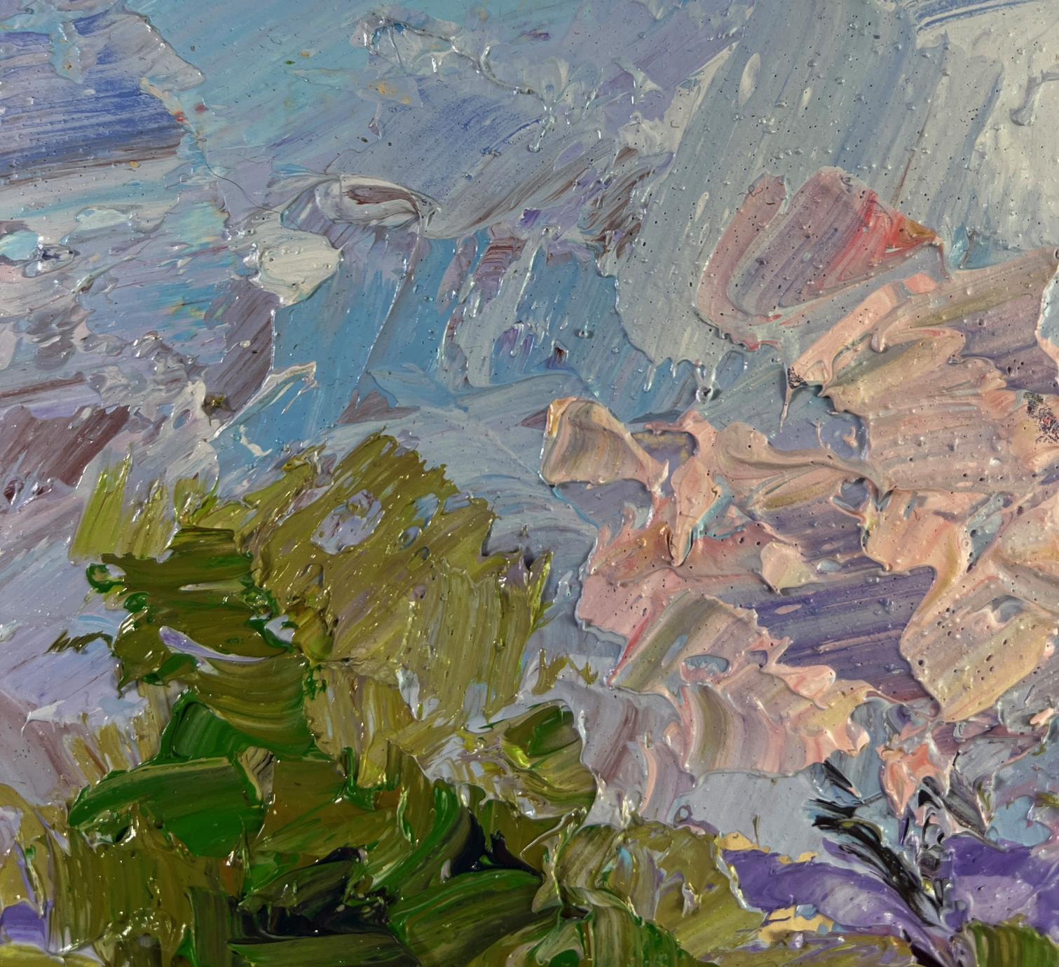 Oil painting Sunny day under cloudy sky by Boris Serdyuk impressionist textured hues