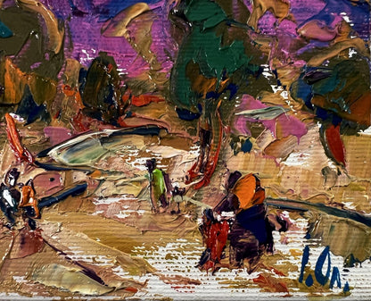 Vibrant impressionist oil painting Evening city park by Oleksiy Ivanyuk
