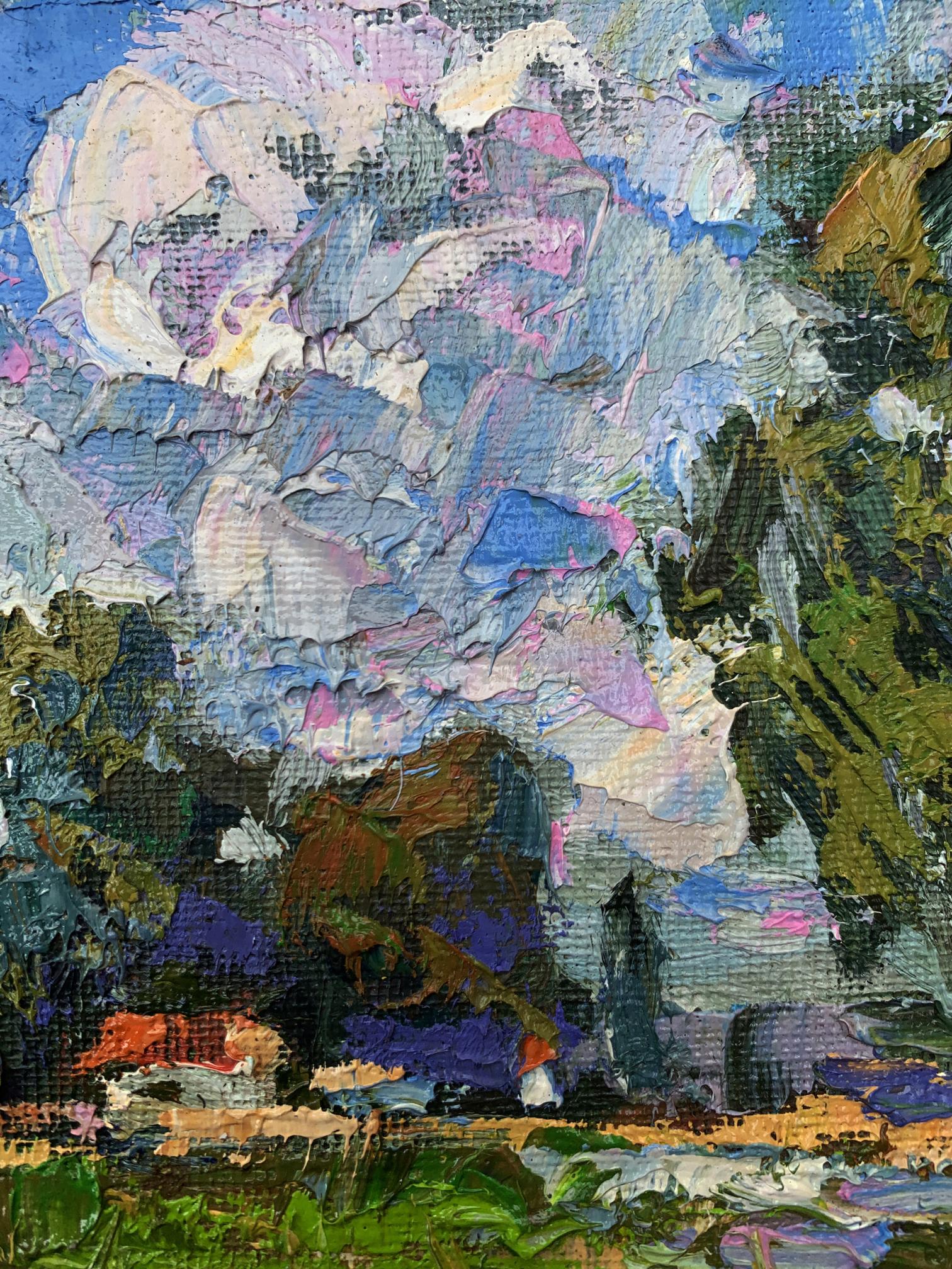 Vibrant oil painting Boating Holidays by Ivanyuk Oleksiy with abstract trees