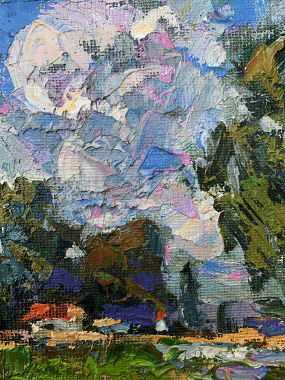 Vibrant oil painting Boating Holidays by Ivanyuk Oleksiy with abstract trees