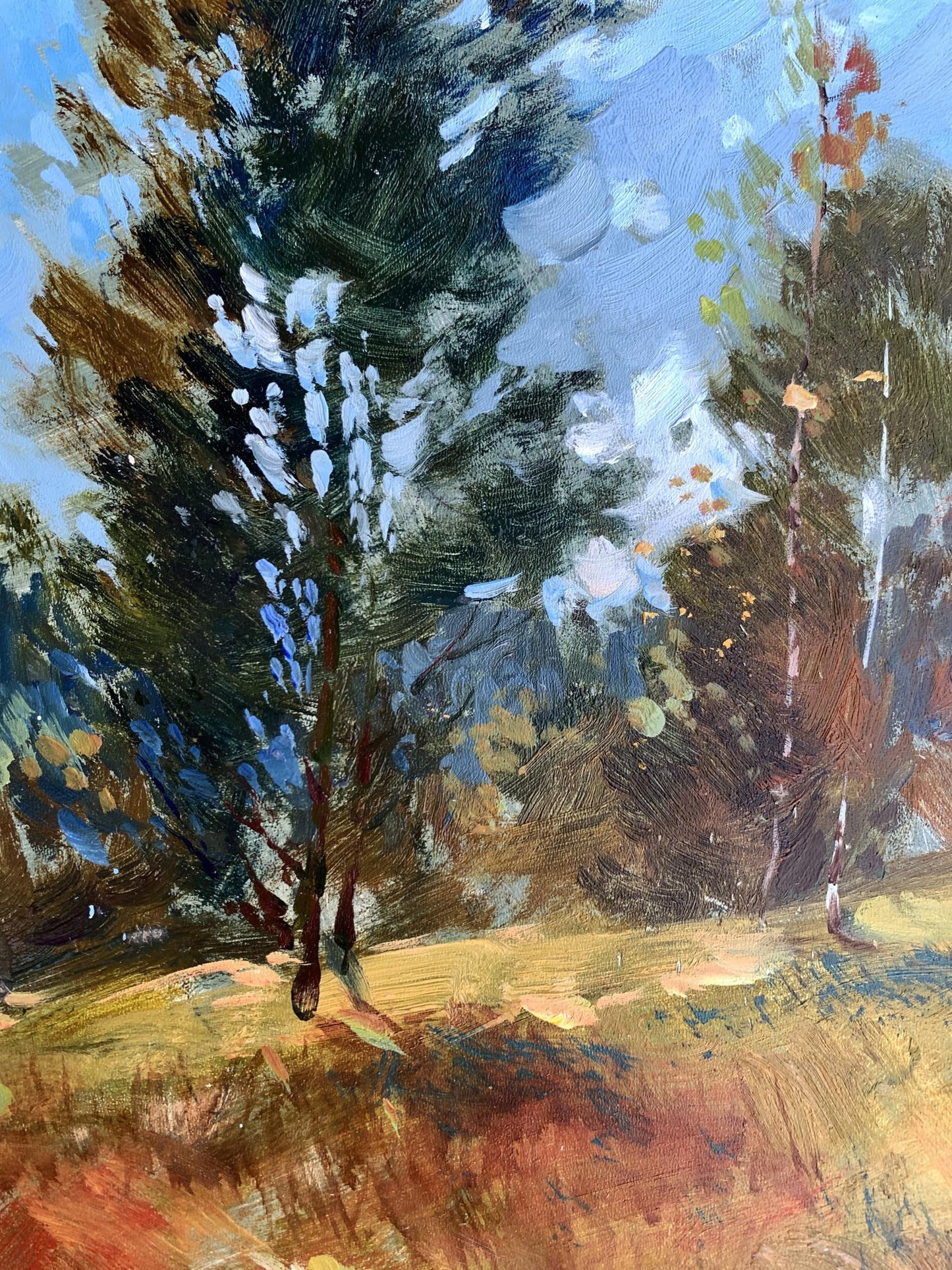 Vibrant impressionist oil painting Beginning of Autumn by Yuriy Suprunchuk
