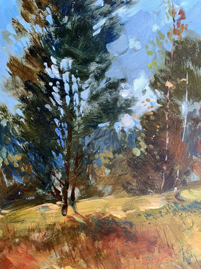 Vibrant impressionist oil painting Beginning of Autumn by Yuriy Suprunchuk