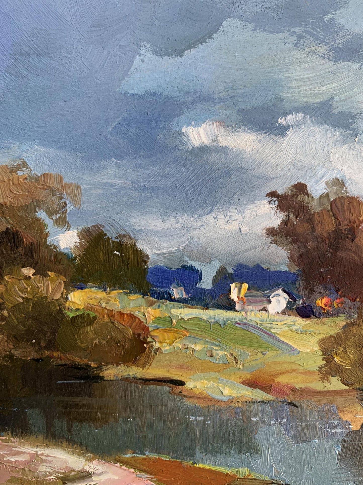 Oil painting River Silence by Yuriy Suprunchuk serene autumn landscape