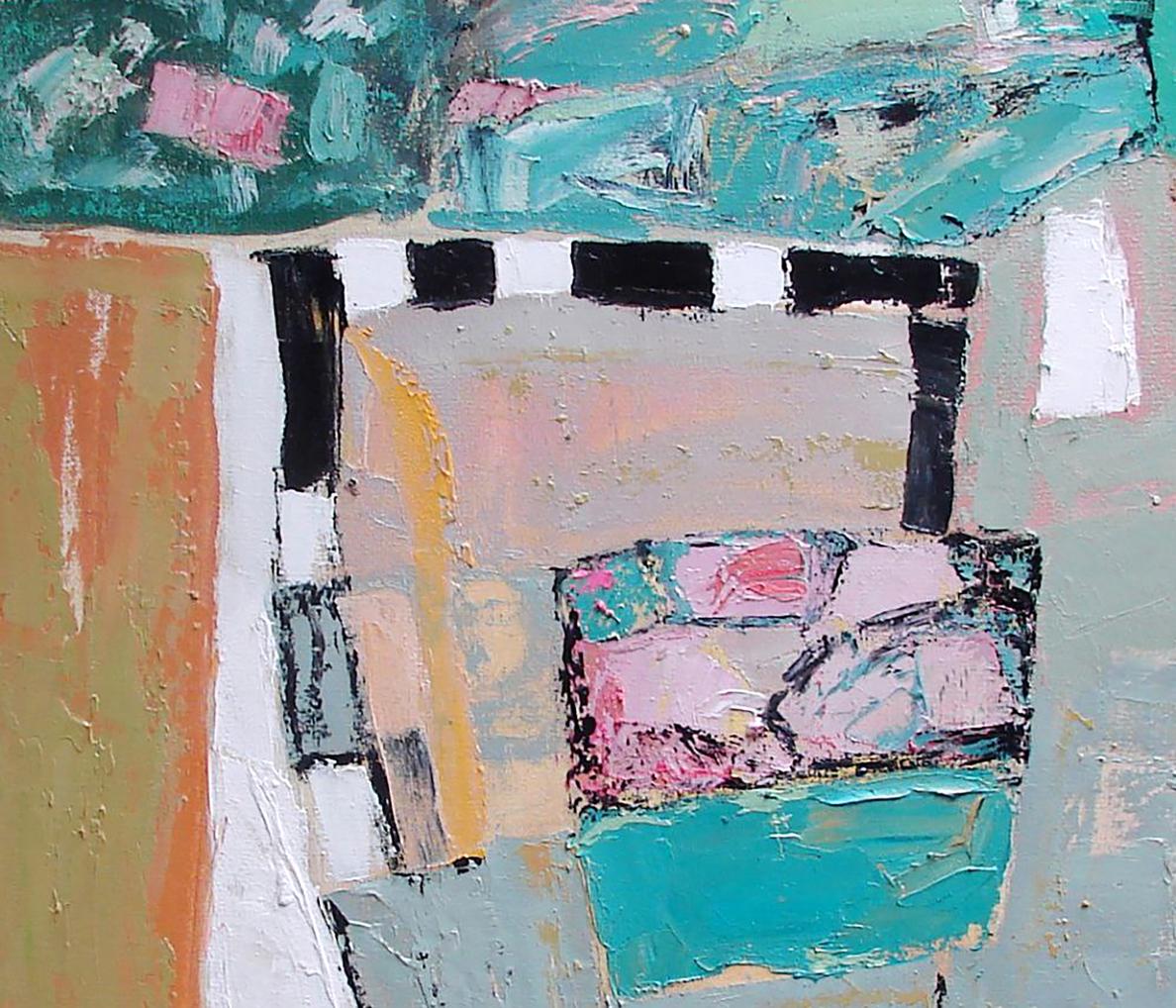 Abstract expressionist oil painting Its just a game by Tatyana Shulyak