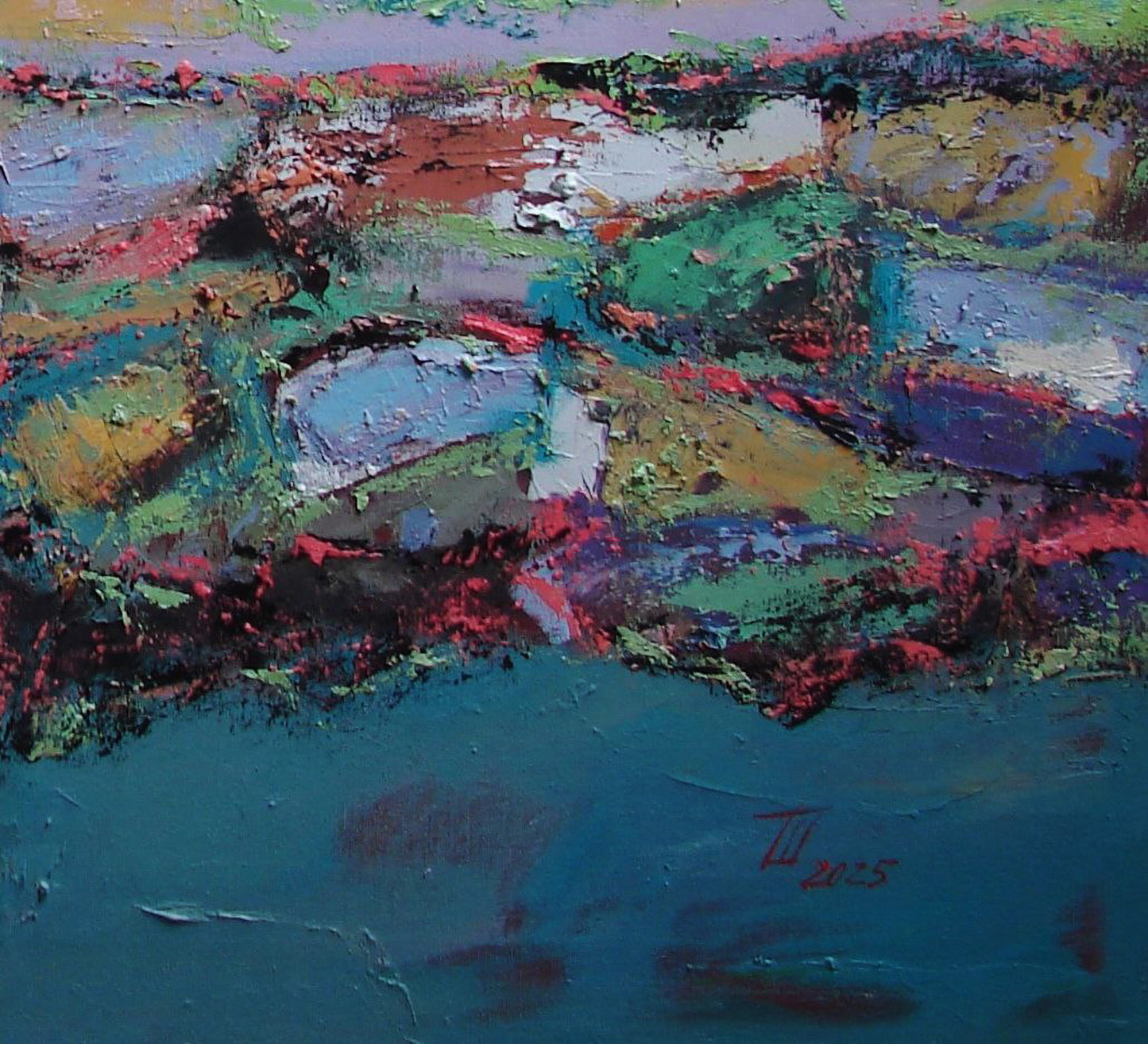 Vibrant impasto oil painting When day and night meet by Tetyana Shulyak
