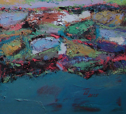 Vibrant impasto oil painting When day and night meet by Tetyana Shulyak