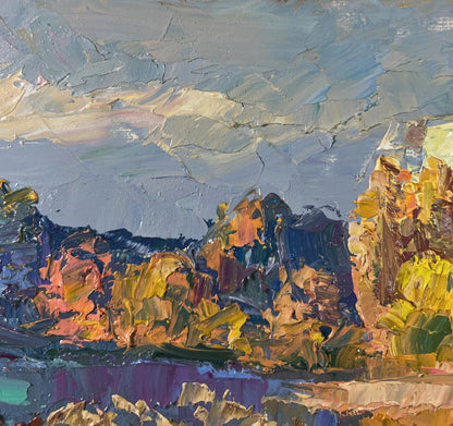 Impressionistic oil painting August summer day by Boris Serdyuk