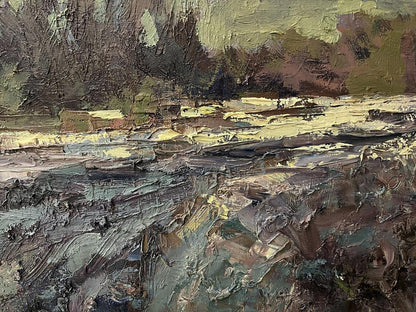 Impasto oil painting Outside the Village by Volodymyr Pashchenko