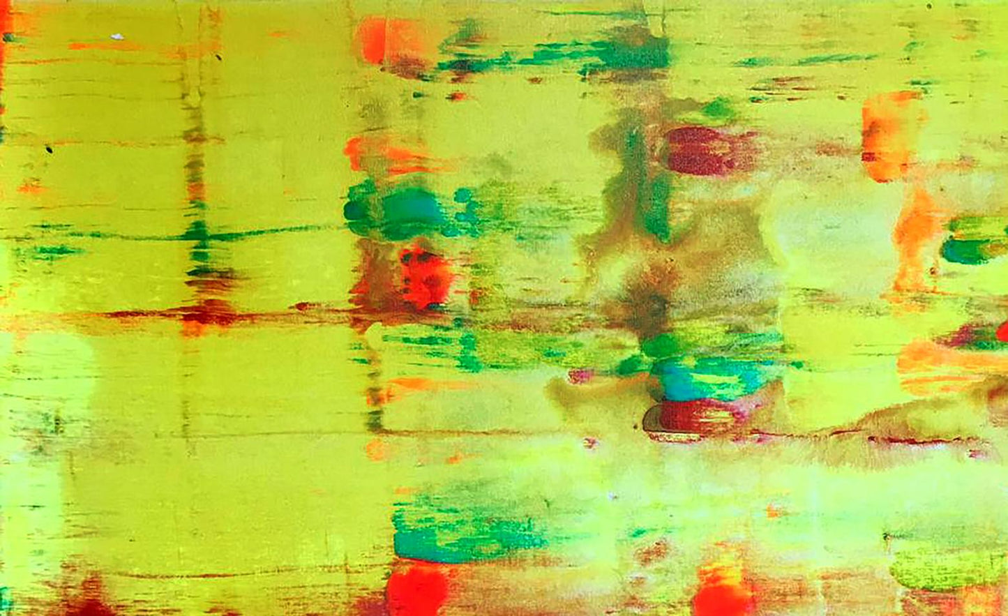 Vibrant abstract acrylic painting What color is yellow by Olga Melezhik