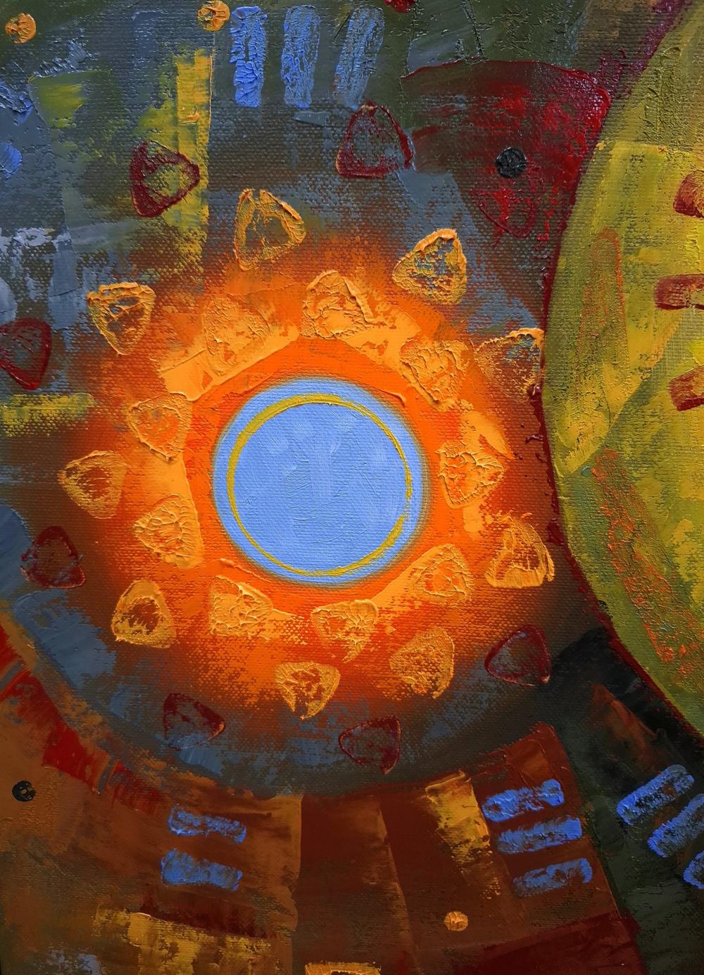 Oil painting King Button goes for a walk by Sergiy Voichenko sunburst