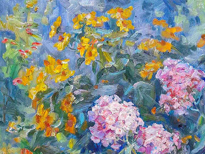 Oil painting Flowers garden Kovalenko Ivan Mikhailovich