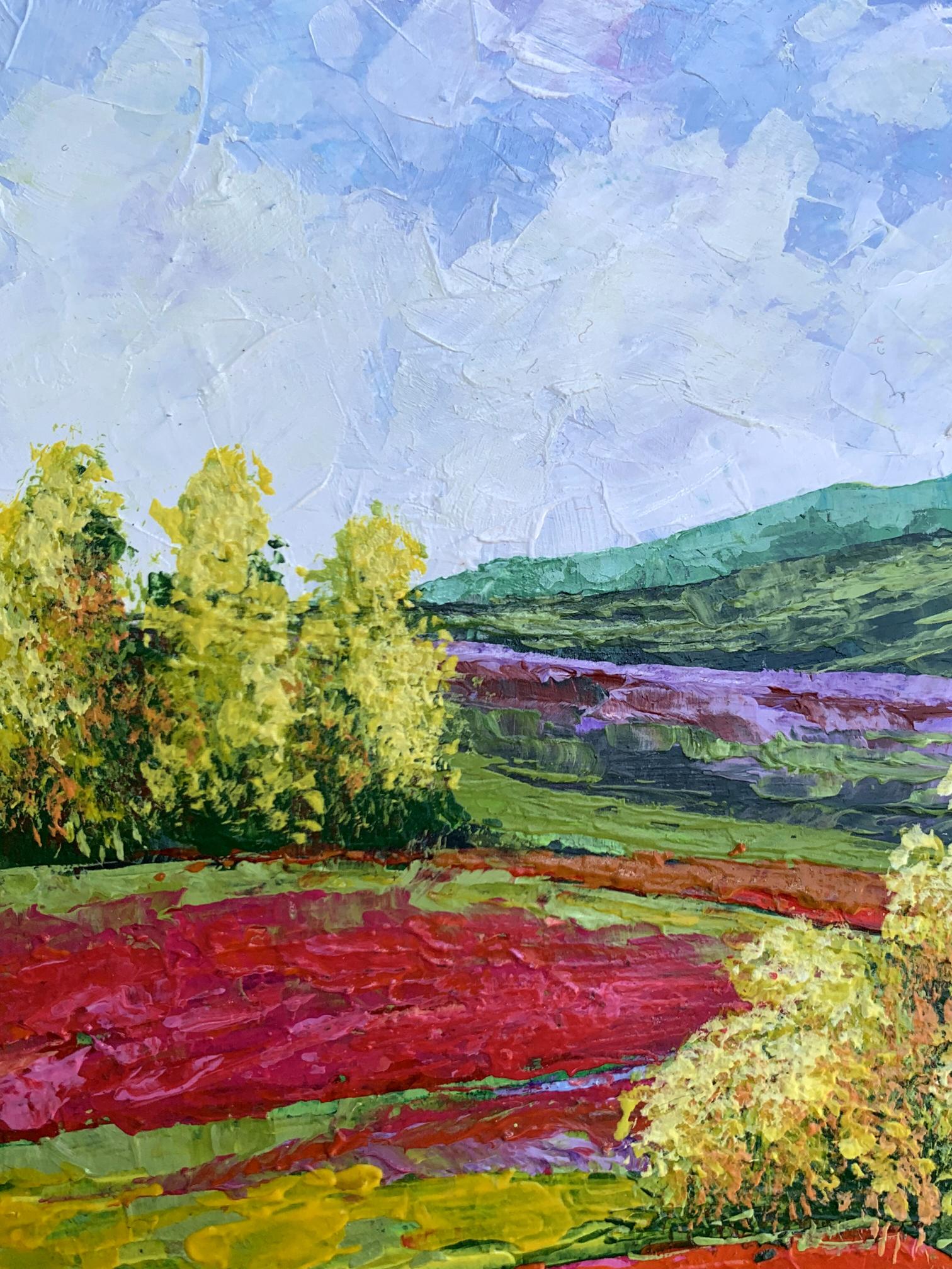 Vibrant impressionist oil painting Walk in the mountains by V. Zadorozhnya