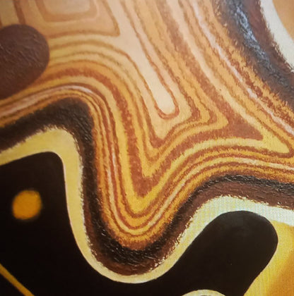 Oil painting Influx by Alexander Strashevich: swirling brown amber cream bands