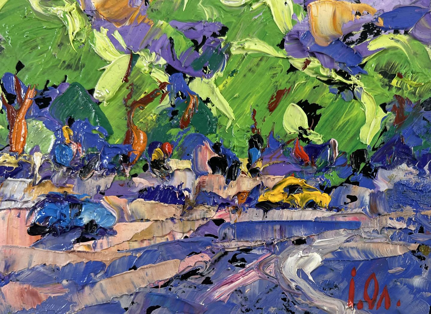 Vibrant impressionist oil painting Big city lights by Oleksiy Ivanyuk