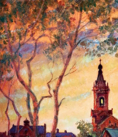 Oil painting Old church in the village by Vitaly Duhnevich