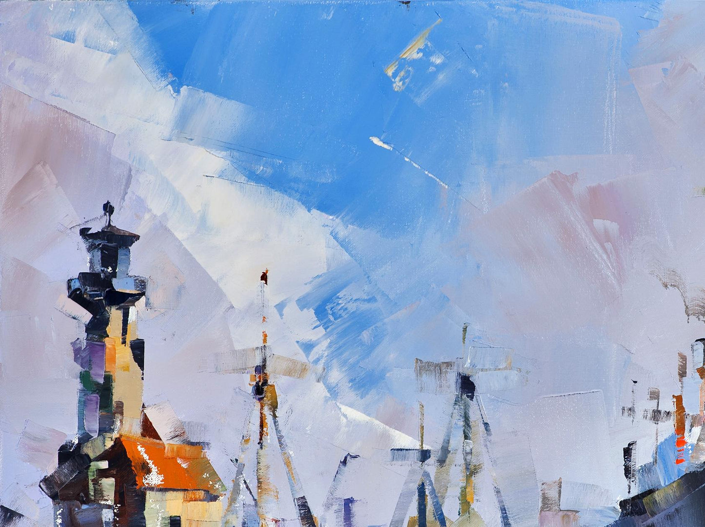Oil painting At the old lighthouse by Volodymyr Gluhomanyuk