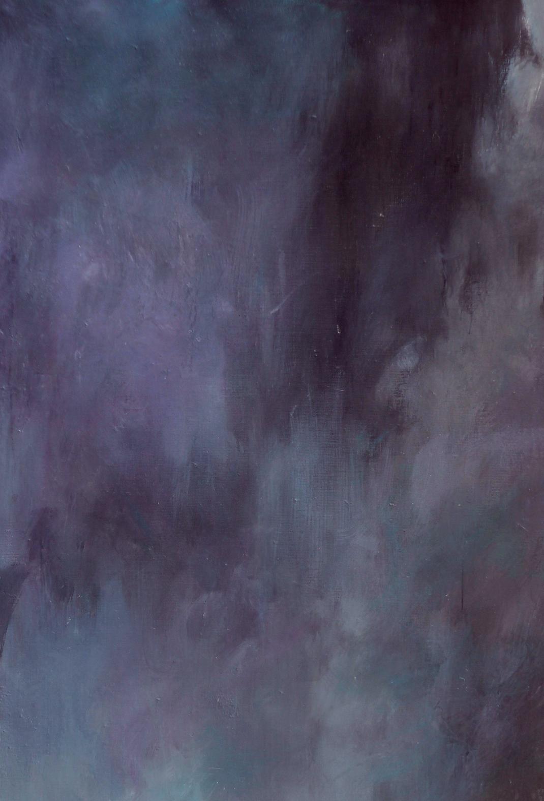 Abstract watercolor oil painting Paradise Ed Potapenkov in purple teal gradients
