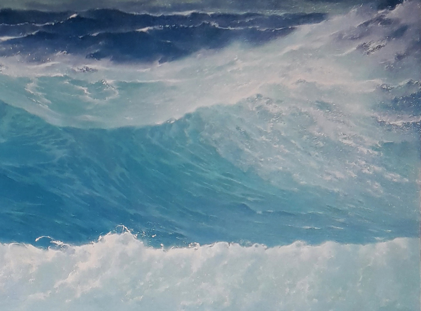 Oil painting The beginning of the storm by Vasily Korkishko with dynamic ocean waves