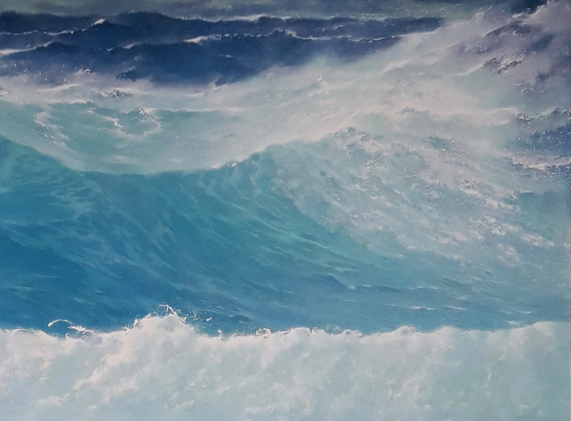 Oil painting The beginning of the storm by Vasily Korkishko with dynamic ocean waves