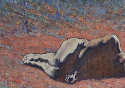 Figure figure on reddish earth in Oleg Kateryniuk Oil painting Colour dream