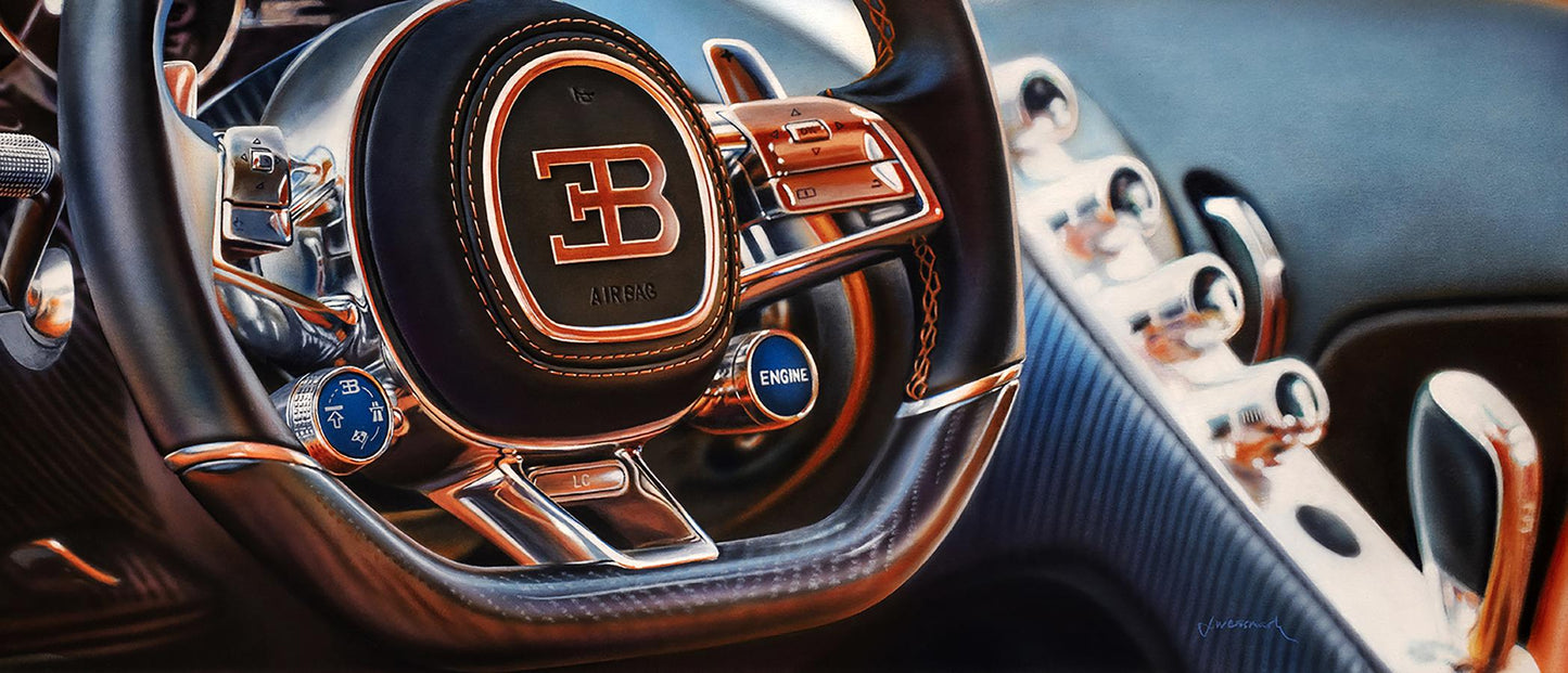 Acrylic painting Bugatti Chiron Johannes Wessmark