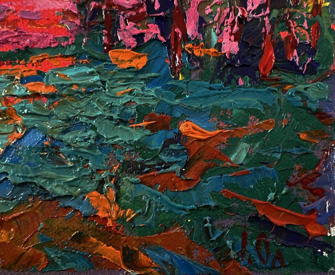 Vibrant Pink Evening Sunset oil painting by Oleksiy Ivanyuk