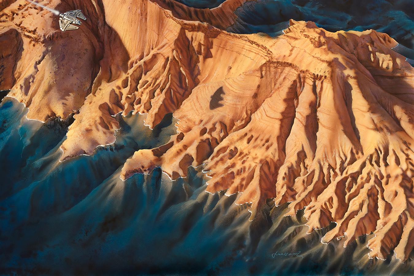 Acrylic painting Coast Guard in the Mountains Johannes Wessmark