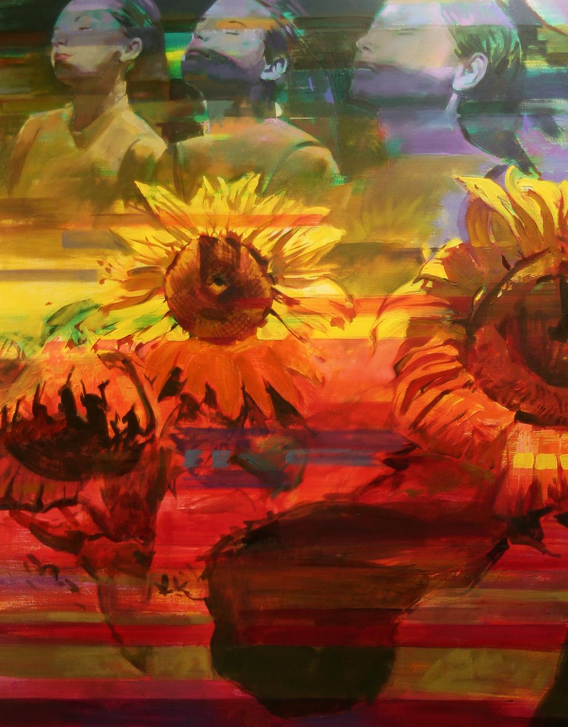 Vibrant sunflowers in Oil painting To the light by Ed Potapenkov