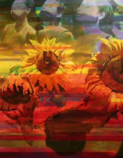Vibrant sunflowers in Oil painting To the light by Ed Potapenkov