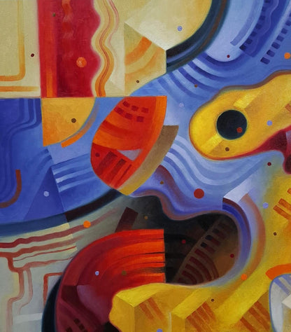 Vibrant Yin Yang abstraction oil painting by Sergiy Voichenko