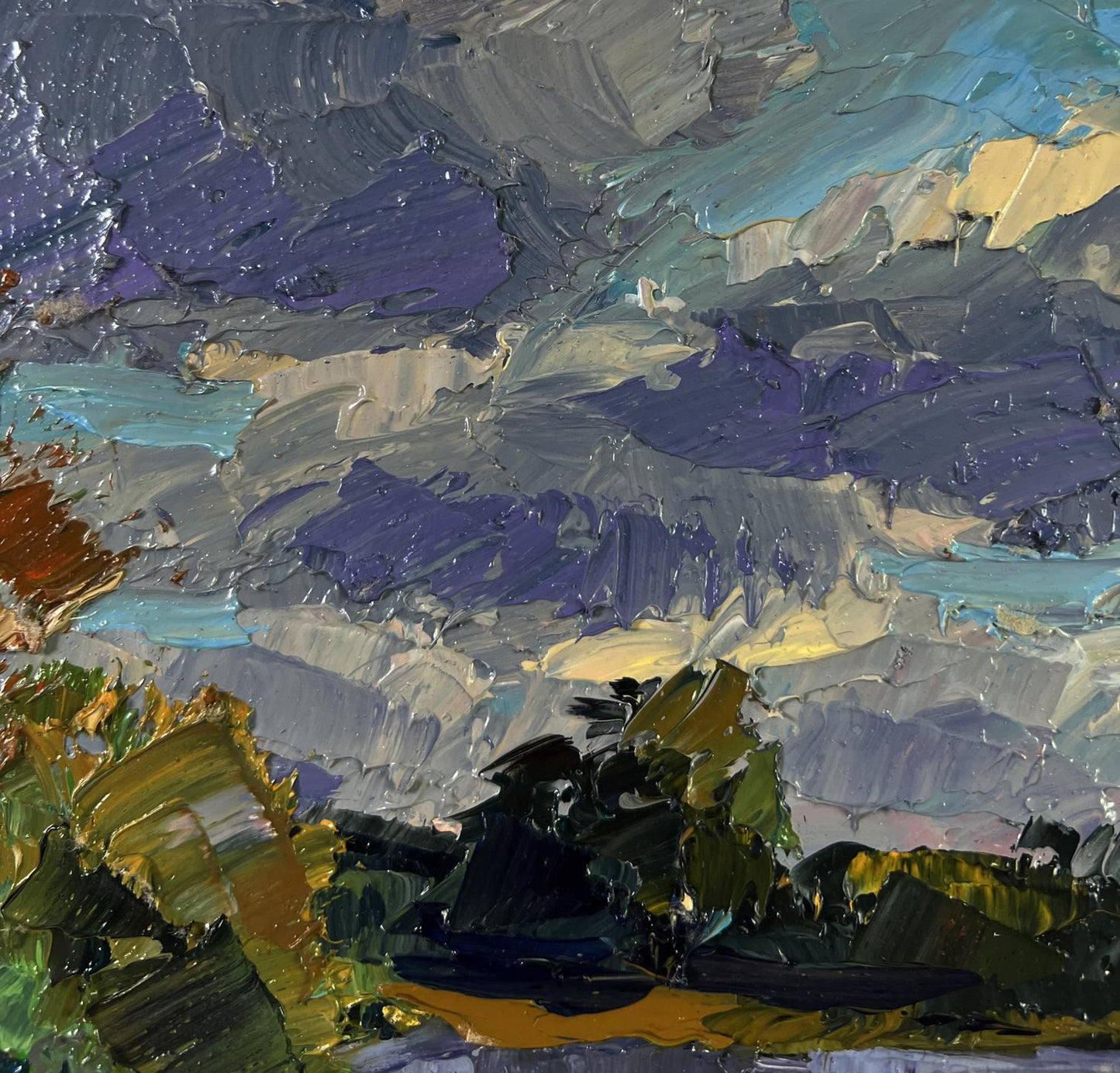 Impasto oil painting A moment before the first drop of rain by Boris Serdyuk