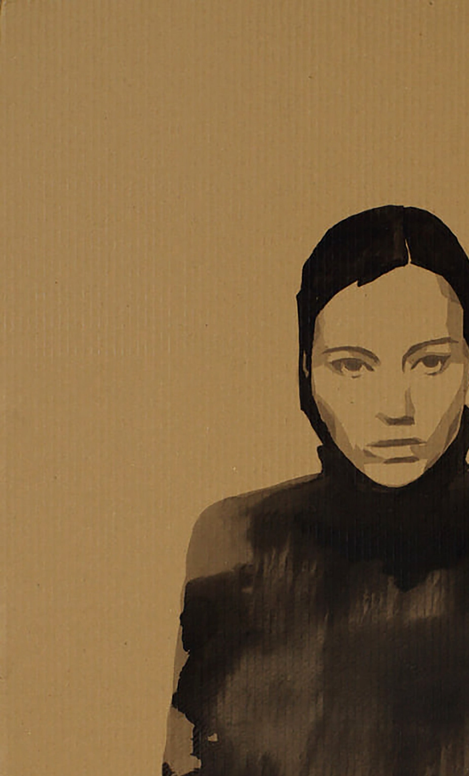 Stylized acrylic portrait Trust by Dima Filatov, woman in muted brown tones