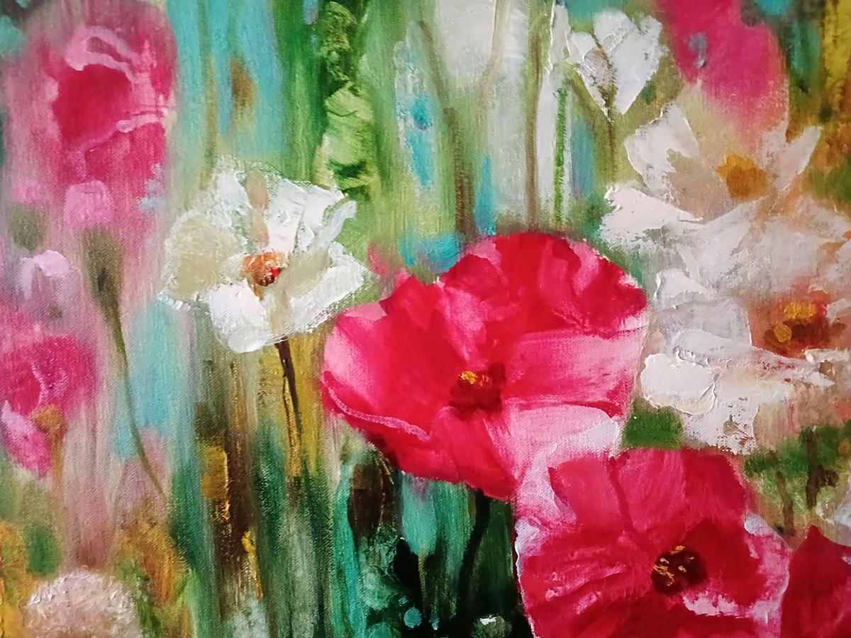 Abstract oil painting Spring flowers Anatoly Tarabanov