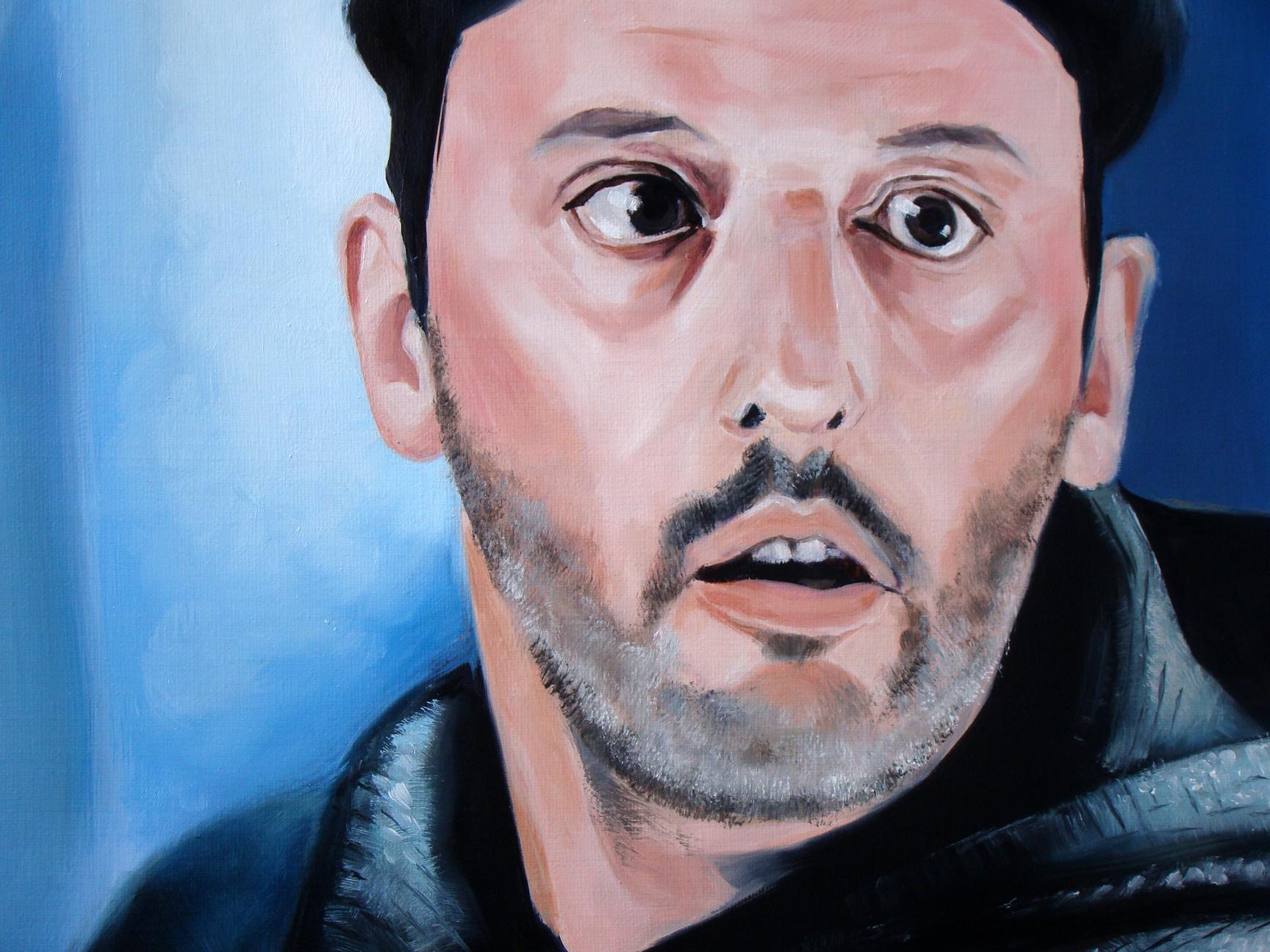 Oil painting portrait of bearded man by Yulia Lihina, Come on its not me