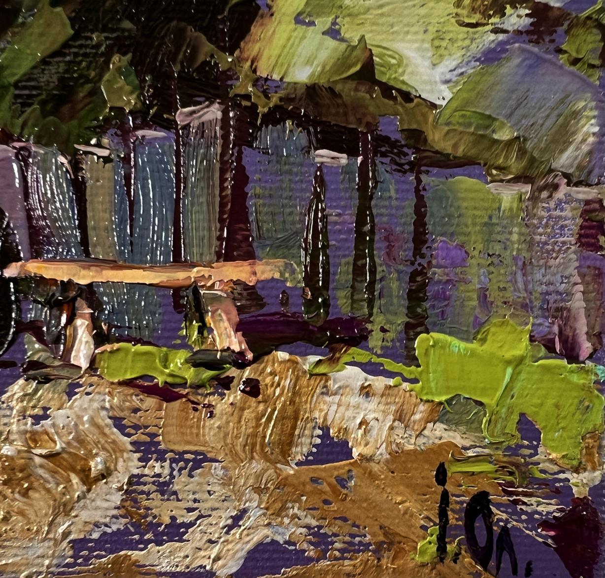 Oil painting Village Silence by Oleksiy Ivanyuk forest scene