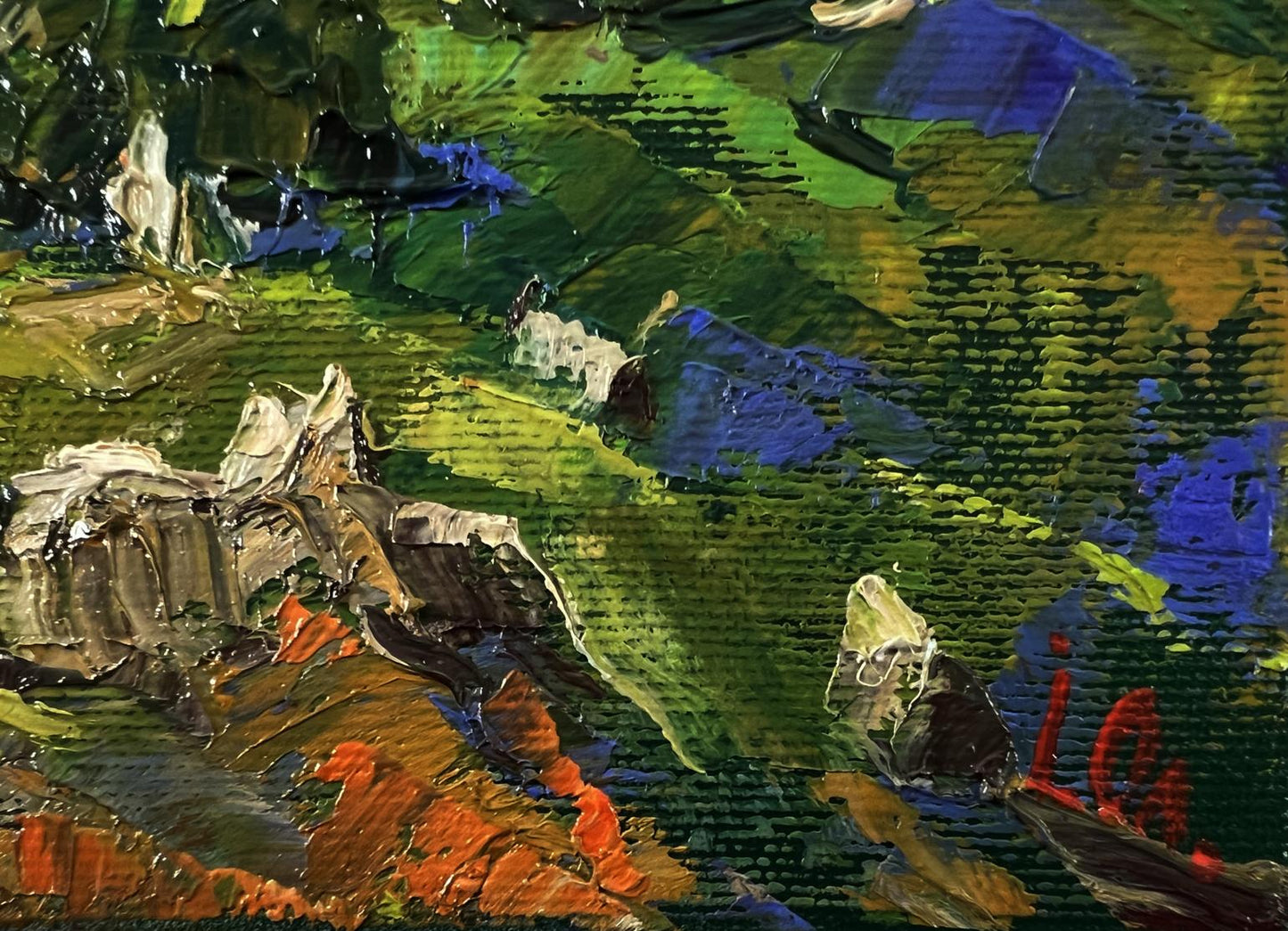 Oil painting Summer forest zone by Oleksiy Ivanyuk, textured bold brushstrokes