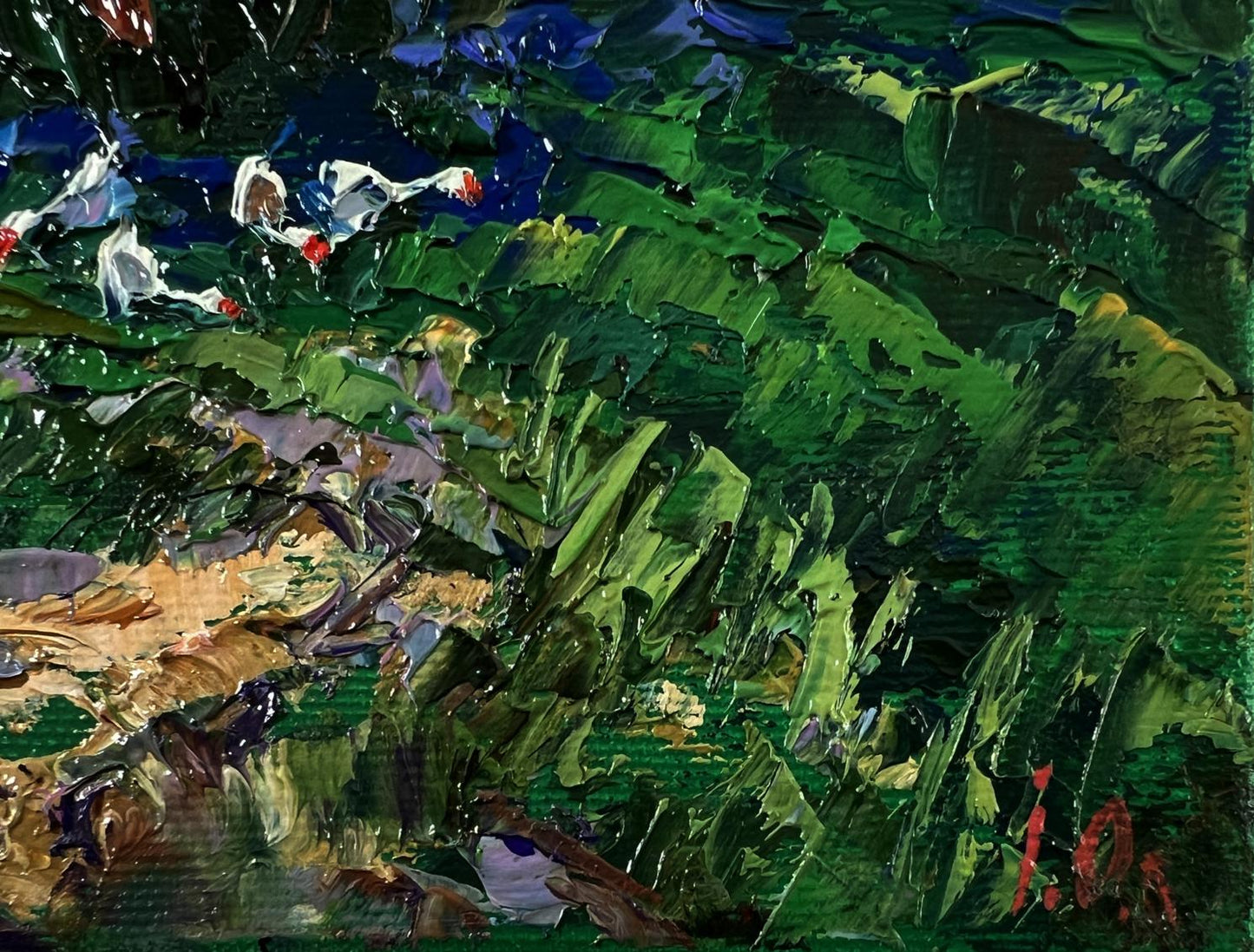 Oil painting Before the Storm by Oleksiy Ivanyuk with lush green foliage