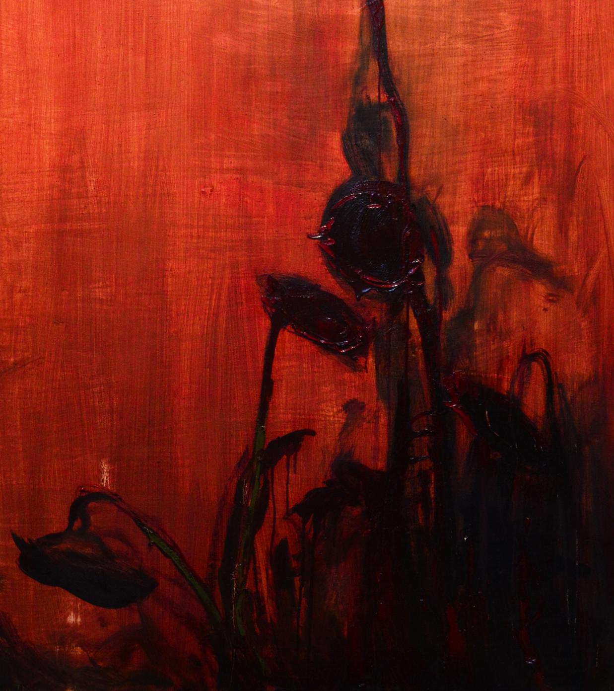 Oil painting Sunflowers in the night by Natalia Korf-Ivaniuk