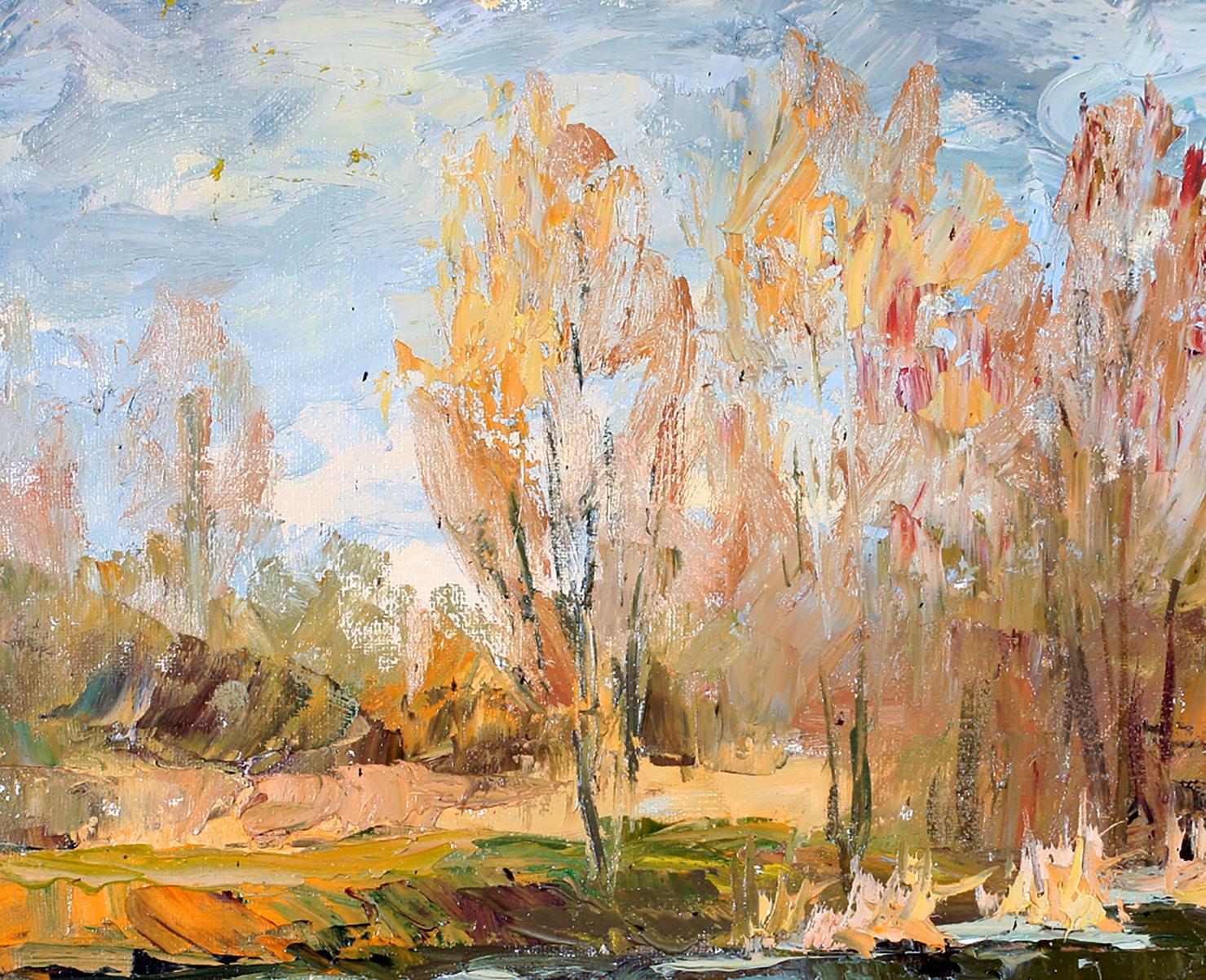 Autumn trees with golden foliage by Boris Serdyuk oil painting