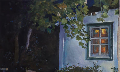 Oil painting Echo of my village Anatoly Varvarov