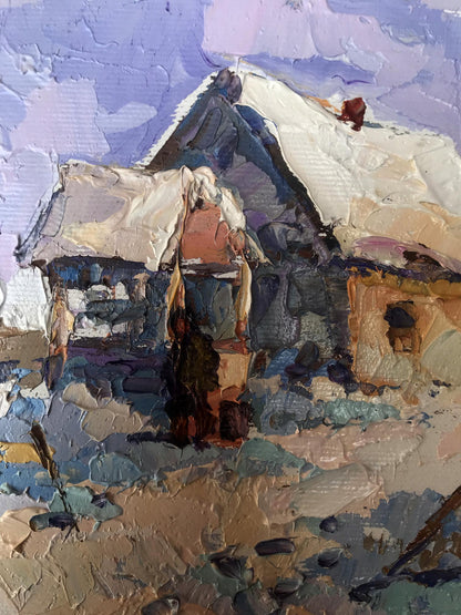 Oil Painting Winter Nature Landscape 