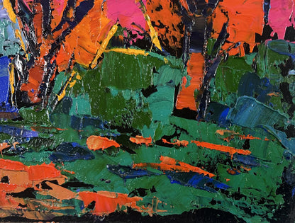 Vibrant When evening falls over the land oil painting by Oksana Ivanyuk